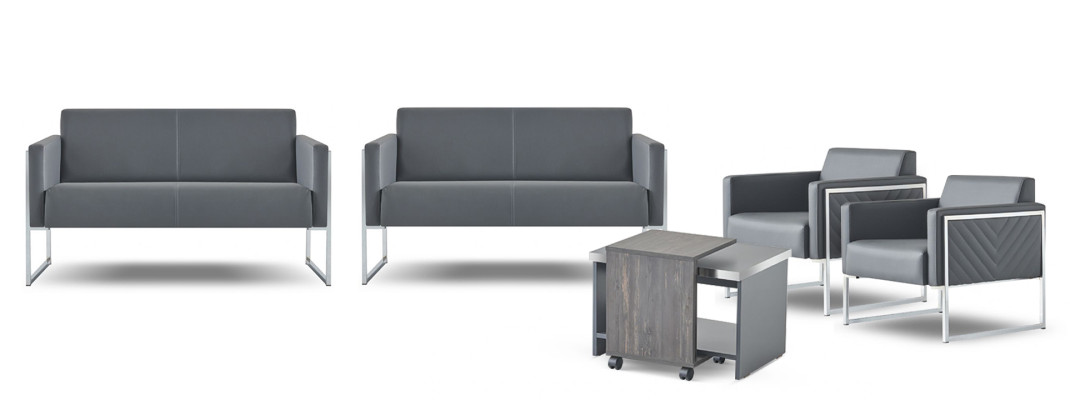 Set da studio 5 pezzi 2 divani a 2 posti 2 poltrone tavolino Grigio Monocolore  Set da studio 5 pezzi con 2 divani a 2 posti, 2 poltrone e un tavolino in grigio monocolore.