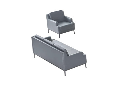 Set da studio grigio scuro Poltrona a 3 posti Monocolore Design moderno  Serie da studio grigio scuro Poltrona a 3 posti Monocolore Design moderno