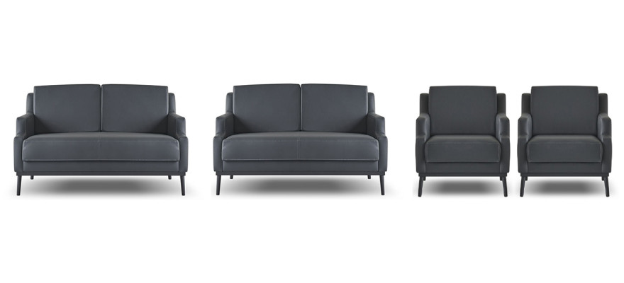 Set da studio 4 pezzi 2x poltrone da studio 2x poltrone grigio scuro tinta unita moderno  Set da studio 4 pezzi 2x poltrone da studio 2x poltrone grigio scuro in tinta unita moderno