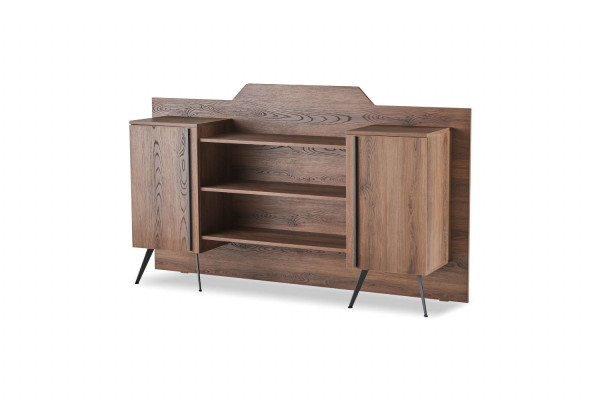 Armadio per documenti, credenza, scaffali, spazio di archiviazione, marrone, monocolore, design moderno.