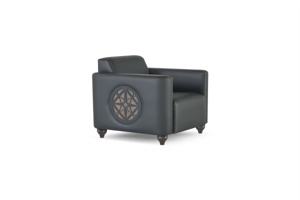 Arbeitszimmer-Set 4 pezzi 2x divano a 2 posti con 2 poltrone colore nero per il soggiorno