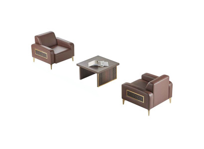 Set da ufficio 3 pezzi 2 poltrone Tavolino Marrone Monocromatico Soggiorno  Set da ufficio 3 pezzi 2 poltrone Tavolino Marrone Monocromatico Soggiorno