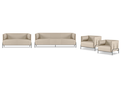 Beige poltrone in similpelle Sedili di lusso a 3 posti 2 poltrone a 2 posti 4 pezzi
