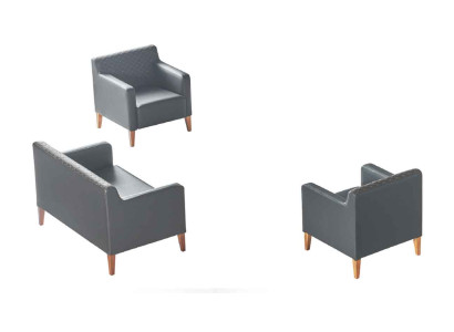 Set da ufficio 3 pezzi - Divano a 2 posti 2 poltrone nere monocolore Soggiorno  Set da ufficio 3 pezzi - Divano a 2 posti 2 poltrone nere monocolore per il soggiorno