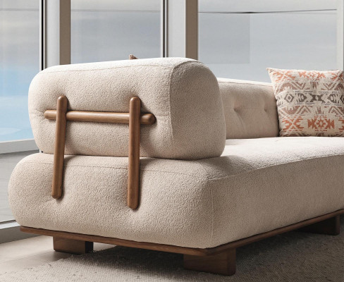 Salotto beige divano imbottito designer divano a tre posti mobili da seduta di alta qualità