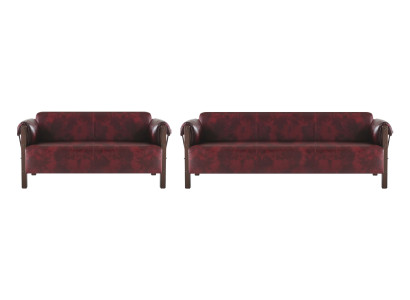 Divano Ledesofas 3 posti 2 posti Bordeaux Stile moderno in pelle legno Set