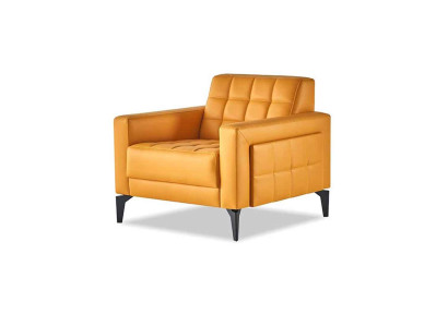 Chesterfield poltrona poltrona moderna in pelle morbida acciaio inossidabile legno braccioli