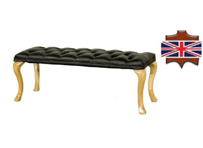 Chaise longue Chesterfield Liege Sitz Hocker in pelle tessile 50x50x45 / 120x40x45