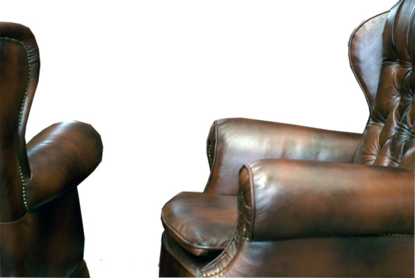 Poltrona Chesterfield Poltrona da relax Poltrona TV Divano in pelle Nuovo