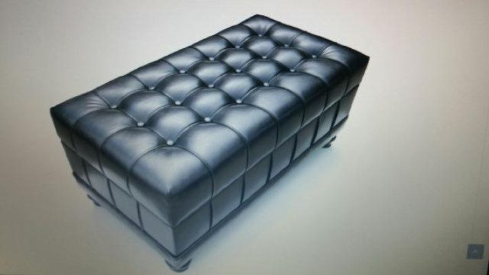 Chesterfield poggiapiedi sgabello pouf pouf poggiapiedi imbottito in pelle tessuto