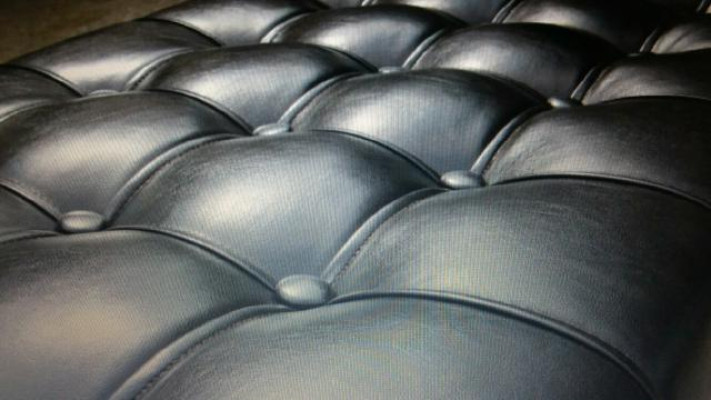 Chesterfield poggiapiedi sgabello pouf pouf poggiapiedi imbottito in pelle tessuto