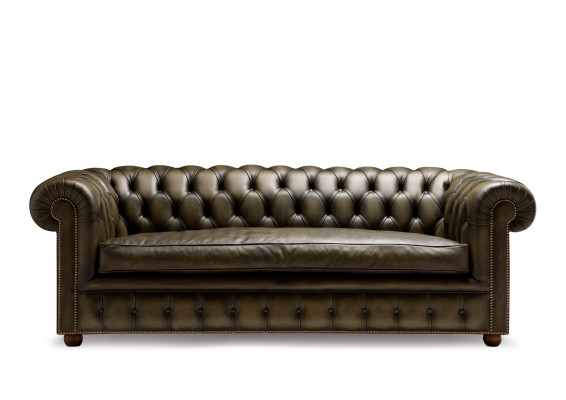 Divano Chesterfield con imbottitura a tre posti, classico, nuovo, Richmond.