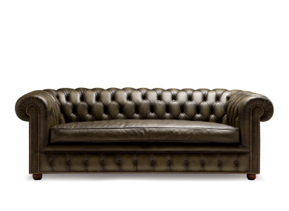 Divano Chesterfield con imbottitura a tre posti, classico, nuovo, Richmond.