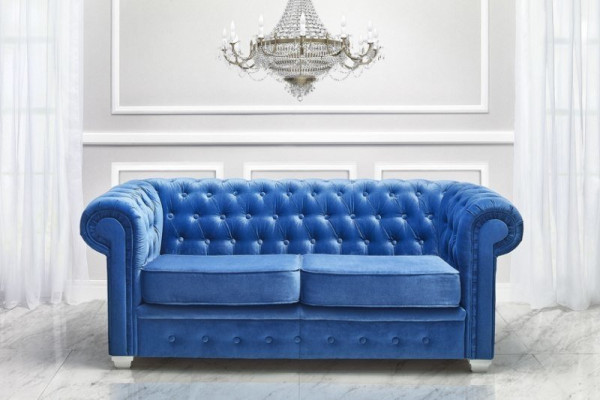 Chesterfield Design Divano di lusso imbottito in pelle e tessuto #H3
