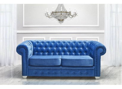 Chesterfield Design Divano di lusso imbottito in pelle e tessuto #H3
