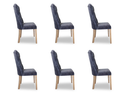 6 sedie Poltrona Imbottita Design Chesterfield Set poltrona completo
