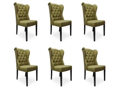 6x Sedie Imbottite Design Stuhl Seht Garnitur Poltrona Lounge Club Set