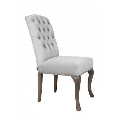 Sei sedie Chesterfield grigie x6 con braccioli, piedini in legno di design, lussuoso set da 6.