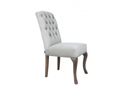 Sei sedie Chesterfield grigie x6 con braccioli, piedini in legno di design, lussuoso set da 6.