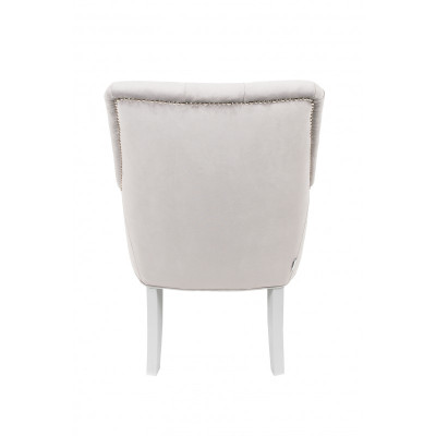 Moderno poltrona Chesterfield bianca imbottita, lussuosa poltrona singola con schienale.