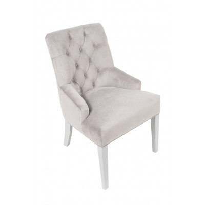 Sedie Chesterfield grigie con martello Design elegante Sedie d'hotel in velluto Gruppo di 6