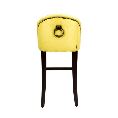 Sgabello bar Chesterfield giallo moderno a una piazza arredamento da lounge di lusso.