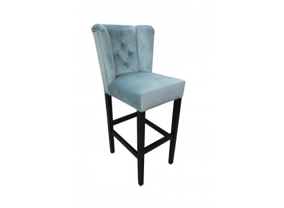 Set di 2 sgabelli da bar blu in tessuto, sedie da bar, sgabelli da bar Chesterfield
