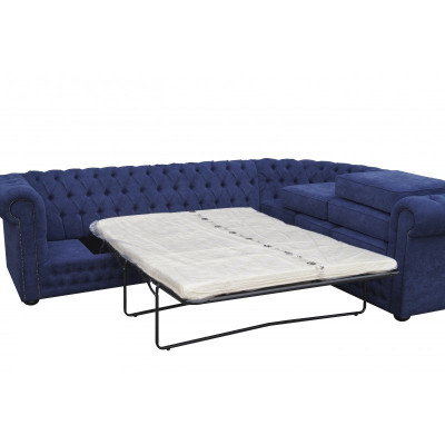 Divano angolare Claudyna Design Divano ad angolo con funzione letto Divano imbottito in tessuto