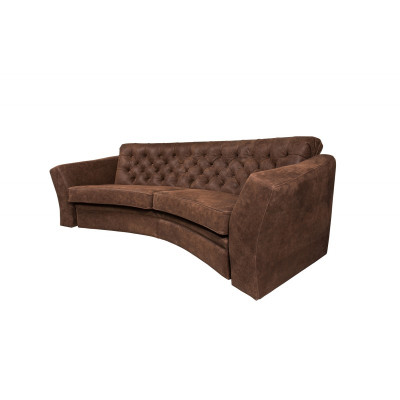 Divano Chesterfield semicerchio a tre posti beige