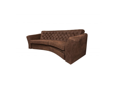 Divano Chesterfield semicerchio a tre posti beige