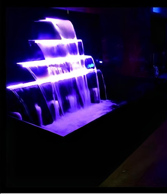 Cascata Fontana Piscina Acciaio inossidabile Giochi d'acqua Vasca da bagno Decorazione Impianto