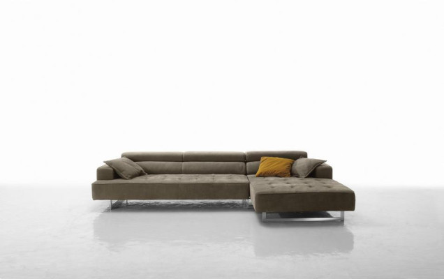 Divano angolare in pelle, divani moderni di lusso a forma di L, divano ad angolo grigio per il soggiorno, nuovo.