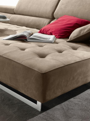 Divano angolare in pelle, divani moderni di lusso a forma di L, divano ad angolo grigio per il soggiorno, nuovo.