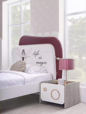 Mobili per bambini Set lussuoso per la camera dei bambini Letto Scrivania Scaffale 4 pezzi