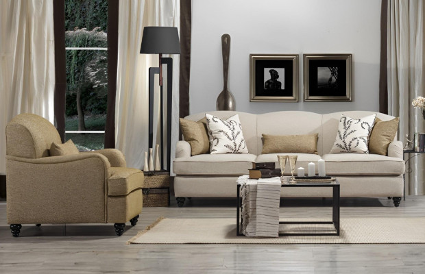 Set divano 2 pezzi Divano a tre posti Moderno Poltrona Set di divani Design Soggiorno