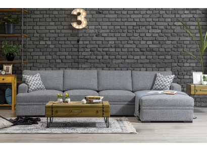 Divano ad angolo a L moderno grigio stile soggiorno divano design arredamento.