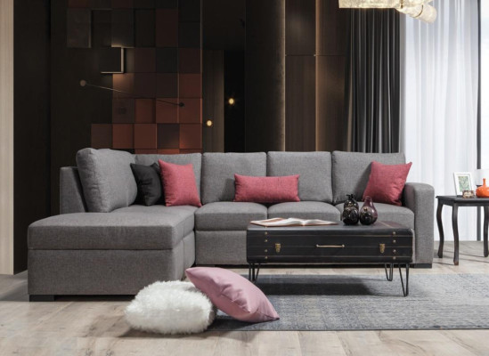 Soggiorno mobili imbottiti di lusso divano angolare a L design moderno divano.
