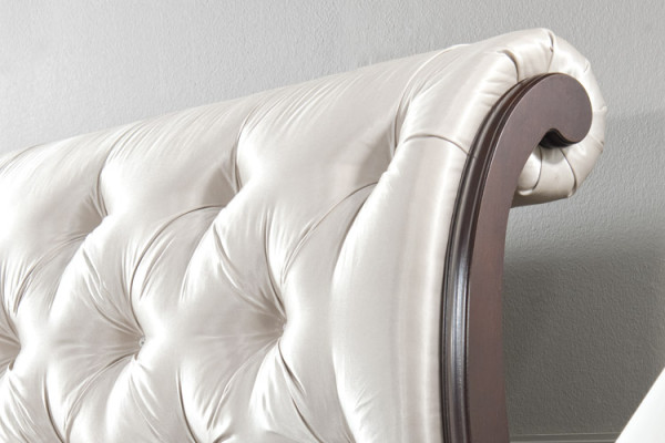 Chesterfield Bed Letto Matrimoniale Letto MataselLe Italienische Mobel Legno Tessuto Pelle