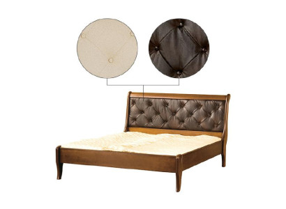 Letto classico, letto matrimoniale, letto matrimoniale, letto in legno, letto di campagna, modello N-letto.