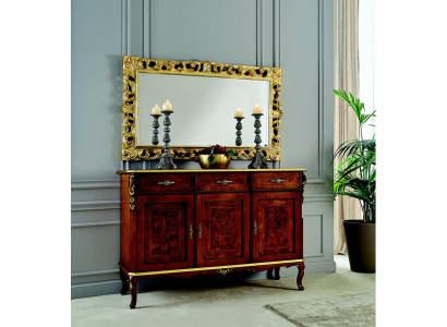 Mobili di design stile barocco, comò con specchio in legno stile italiano, designer.