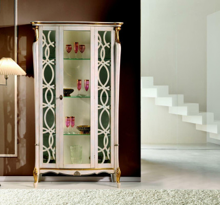 Mobili classici in legno Vetrina Design Stile Scaffale Armadio Armadi Mobili italiani Nuovo