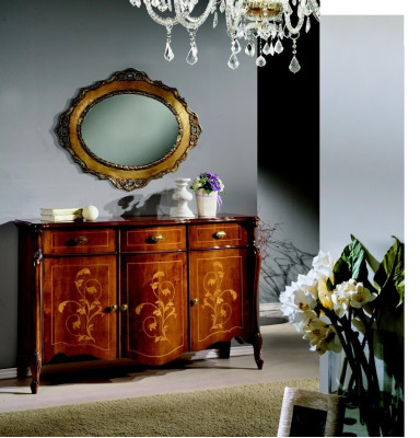 Mobili stile barocco 2 pezzi Set di lusso in legno Mobili di lusso italiani Comò