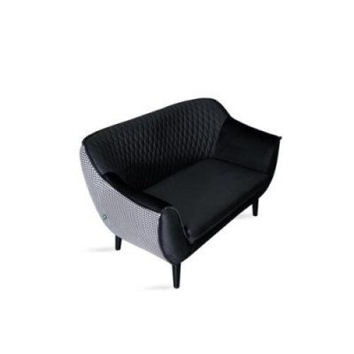 Divano a 2 posti nero moderno in stile di lusso per soggiorno in tessuto imbottito.