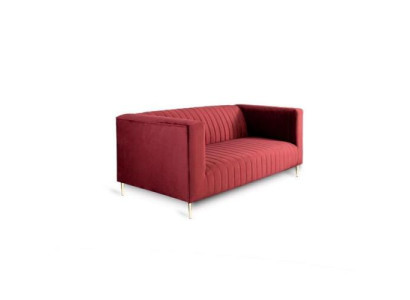 Divano 2 posti Rosa Soggiorno Design Moderno di Lusso in Legno Tessuto Imbottito Nuovo