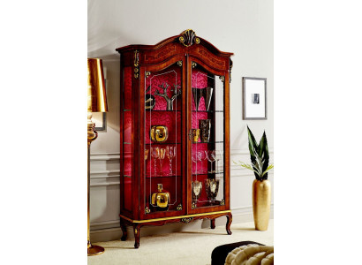 Vetrina Armadio in legno Armadi Vetrina in vetro Mobili dotati di stile italiano Mobiletto Scaffale Stile barocco