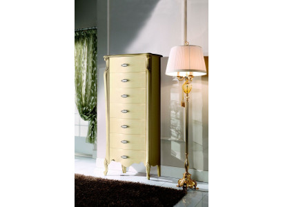 Mobili in legno italiani - elegante cassettiera alta 120 cm con 7 cassetti.