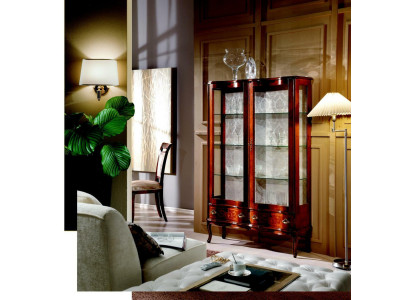 Mobili Vetrina classica di lusso in stile antico barocco rococò, nuovo per il soggiorno.