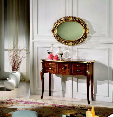 Legno Mobili Italiani Stile Barocco di lusso Consolle Specchio Credenza Set 2 pezzi Nuovo