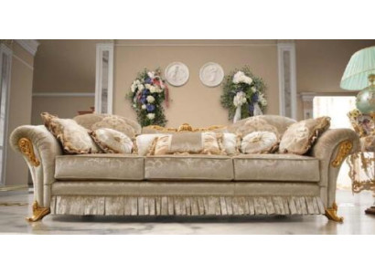 Divano design tre posti Divano Imbottito divani 3 posti Mobili Beige Tessuto