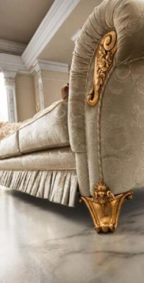 Divano design tre posti Divano Imbottito divani 3 posti Mobili Beige Tessuto